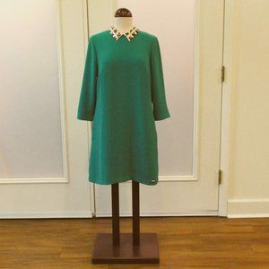 Ted Baker Printed Collar Shift Dress in Jade Size 3 $134